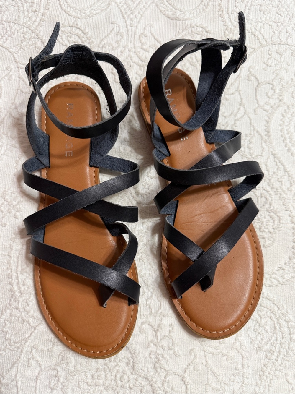 Rampage Black Strappy Sandals Size 10